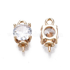 Brass Micro Pave Clear Cubic Zirconia Peg Bails&nbsp;KK-S359-102-B01-RS