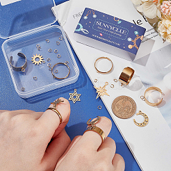DIY Star Moon Sun Stainless Steel Charms Cuff Ring Making Kit&nbsp;DIY-SC0026-13G