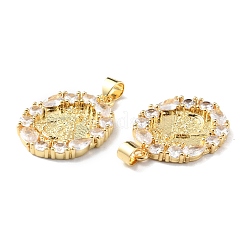 Rack Plating Brass Micro Pave Cubic Zirconia Pendants&nbsp;KK-F852-07G
