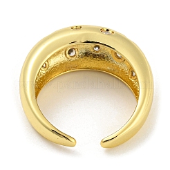 Brass Micro Pave Cubic Zirconia Open Cuff Ring&nbsp;RJEW-C033-15G