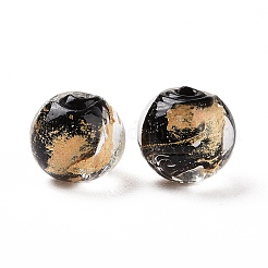 Handmade Gold Foil Glass Beads&nbsp;LAMP-C004-03E