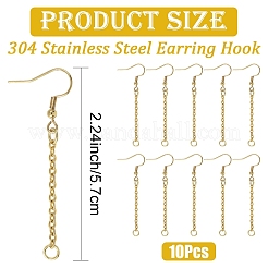 304 Stainless Steel Earring Hook&nbsp;EJEW-YW00016-01