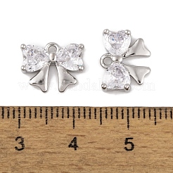 Brass Micro Pave Clear Cubic Zirconia Charms&nbsp;KK-L212-11P