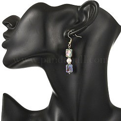 Abalone Shell/Paua Shell & Shell Pearl Bead Dangle Earrings&nbsp;EJEW-JE07322
