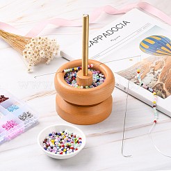 Wooden Manual Seed Bead Spinner Holder&nbsp;TOOL-K005-01