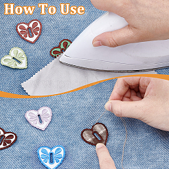 7Pcs 7 Colors Cloth Heart Buttons&nbsp;DIY-WH0622-411
