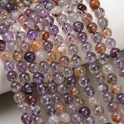 Natural Purple Phantom Quartz Lodolite Quartz Beads Strands&nbsp;LS-G-R446-6mm-01A