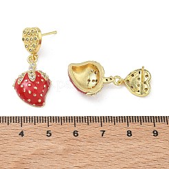 Brass Micro Pave Cubic Zirconia Dangle Stud Earrings for Women&nbsp;EJEW-A167-03A-G