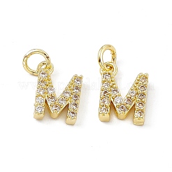 Real 18K Gold Plated Brass Micro Pave Clear Cubic Zirconia Charms&nbsp;KK-E068-VB452-M