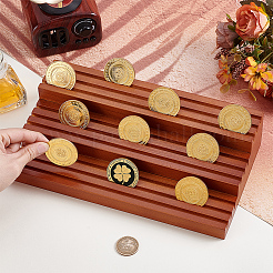 3-Tier Wooden Slotted Display Riser Coin Holder&nbsp;WOCR-WH0004-030