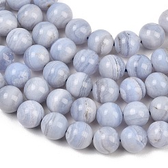 Natural Blue Lace Agate Beads Strands&nbsp;G-B183-A01-8mm