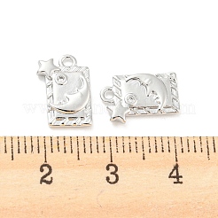Brass Micro Pave Cubic Zirconia Charms&nbsp;KK-E090-09P