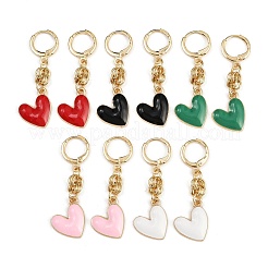 5 Pairs Zinc Alloy Enamel Tassel Hoop Earrings&nbsp;EJEW-JE06590