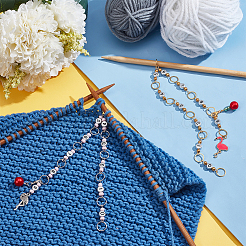 Glass & Acrylic Beaded Knitting Row Counter Chains&nbsp;HJEW-AB00549
