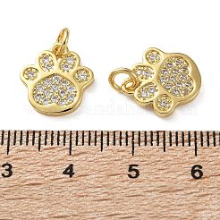 Brass Micro Pave Clear Cubic Zirconia Pendants&nbsp;KK-D221-14G
