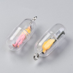 Plastic Mini Capsule Pendants&nbsp;KY-B001-01