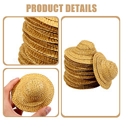 Mini Paper Imitation 
Straw Hat for Doll Decorative Accessories&nbsp;DOLL-WH0002-34