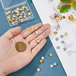 60Pcs 2 Colors Ion Plating(IP) 304 Stainless Steel Charms&nbsp;FIND-DC0006-04B
