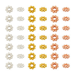 300Pcs 3 Colors Alloy Daisy Spacer Beads&nbsp;PALLOY-CD0001-11