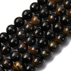 Dyed Natural Blue Tiger Iron Beads Strands&nbsp;G-G286-A02-6mm