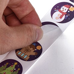 8 Patterns Christmas Round Dot Self Adhesive Paper Stickers Roll&nbsp;DIY-A042-01E