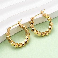 Brass Polygon Hoop Earrings&nbsp;EJEW-A143-08G