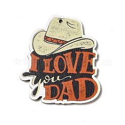 Father's Day Single Face Printed Aspen Wood Big Pendants&nbsp;WOOD-G014-36