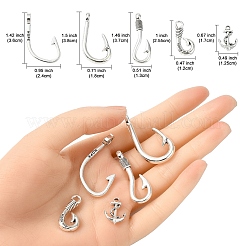 50Pcs 5 Styles Tibetan Style Alloy Hook Clasps&nbsp;TIBE-YW0001-66