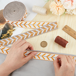 12M Polyester Jacquard Leaf Ribbon&nbsp;OCOR-OC0001-46B