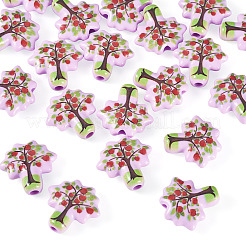 20pCS Printed Opaque Acrylic Beads&nbsp;OACR-TA0004-75B