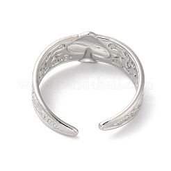 Non-Tarnish 304 Stainless Steel Mushroom Open Cuff Ring for Women&nbsp;RJEW-K245-29P