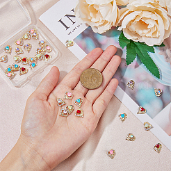 36Pcs 6 Colors Alloy Rhinestone Cabochons&nbsp;MRMJ-HY0001-15