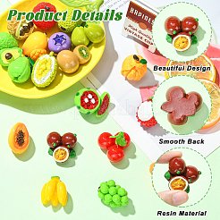 19Pcs 19 Styles Opaque Resin Cabochons&nbsp;RESI-CJC0012-45-1
