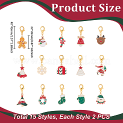 30Pcs 15 Style Alloy Enamel Pendant Decorations&nbsp;HJEW-UN00110