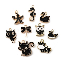 18Pcs 9 Styles Alloy Enamel Pendants&nbsp;ENAM-FP0002-35