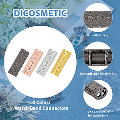 8Pcs 4 Colors Alloy Watch Band Adapter Connectors&nbsp;FIND-DC0004-30