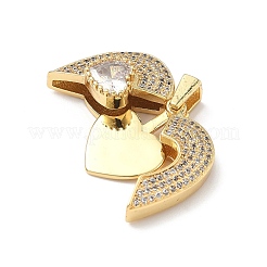 Brass Micro Pave Cubic Zirconia Pendants&nbsp;KK-Q068-16G