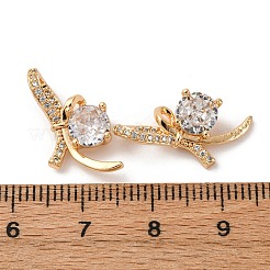 Brass Micro Pave Cubic Zirconia Pendants&nbsp;KK-Z112-09G