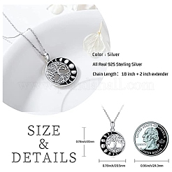 Rhodium Plated Alloy Tree of Life Pendant Necklaces&nbsp;PW-WGD3068-01-1