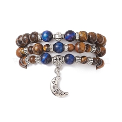 Adjustable Natural Tiger Eye Stretch Stackable Bracelets&nbsp;BJEW-JB13030