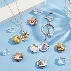 12Pcs 3 Colors Brass Locket Pendants&nbsp;KK-PH0005-28
