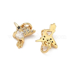 Brass Micro Pave Cubic Zirconia Pendants&nbsp;KK-A291-08G-03