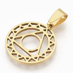 Chakra Theme 201 Stainless Steel Pendants&nbsp;STAS-N089-14G