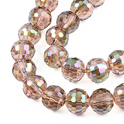 Electroplate Transparent Glass Beads Strands&nbsp;EGLA-N002-46-H03