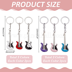 12Pcs 6 Styles Zinc Alloy Keychain&nbsp;KEYC-ME0001-01