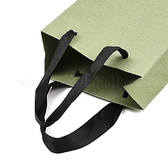 Paper Gift Tote Bags with Nylon Black Ribbon Handles&nbsp;ABAG-K004-01B