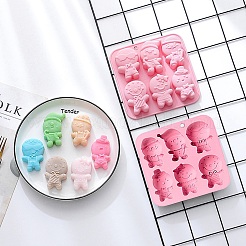2Pcs DIY Christmas Theme Gingerbread Man Food Grade Silicone Molds&nbsp;DIY-CJ0002-12