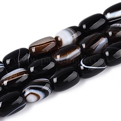 Dyed Natural Banded Agate Beads Strands&nbsp;G-T144-44A