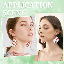 Sport Ball Theme Leather Dangle Earring DIY Making Kit&nbsp;DIY-SC0024-91-1