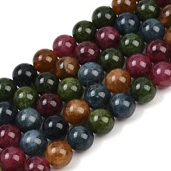 Natural Green Jade Imitation Tourmaline Beads Strands&nbsp;G-B046-08D-12mm